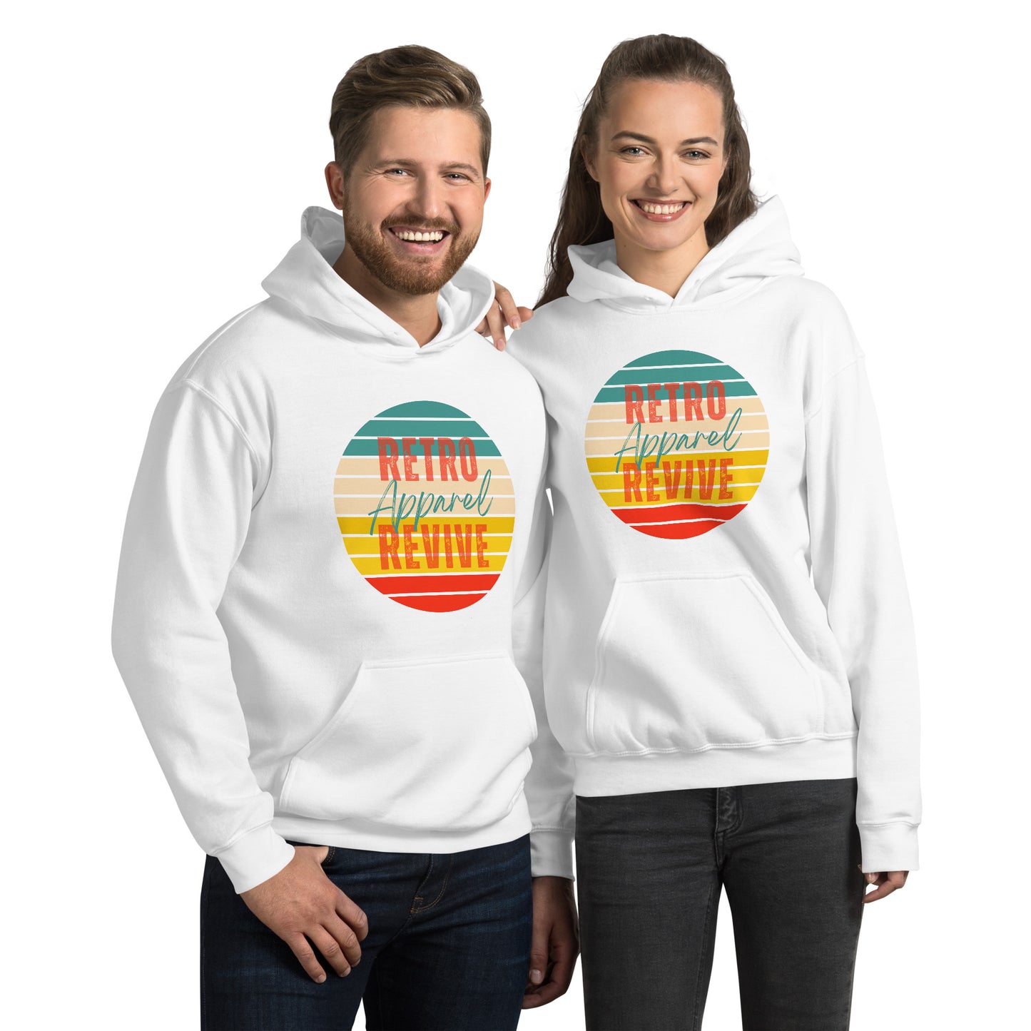 Retro Revive Apparel Rainbow Sun Unisex Hoodie