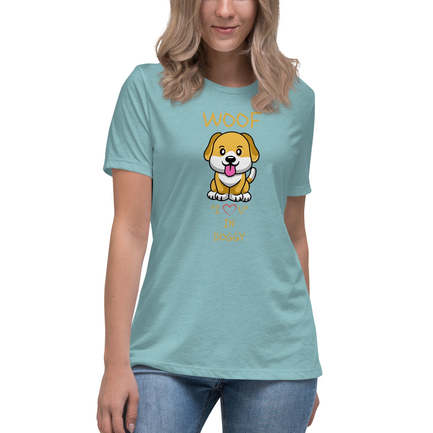 WOOF I "Love" U in Doggy Women's Relaxed T-Shirt