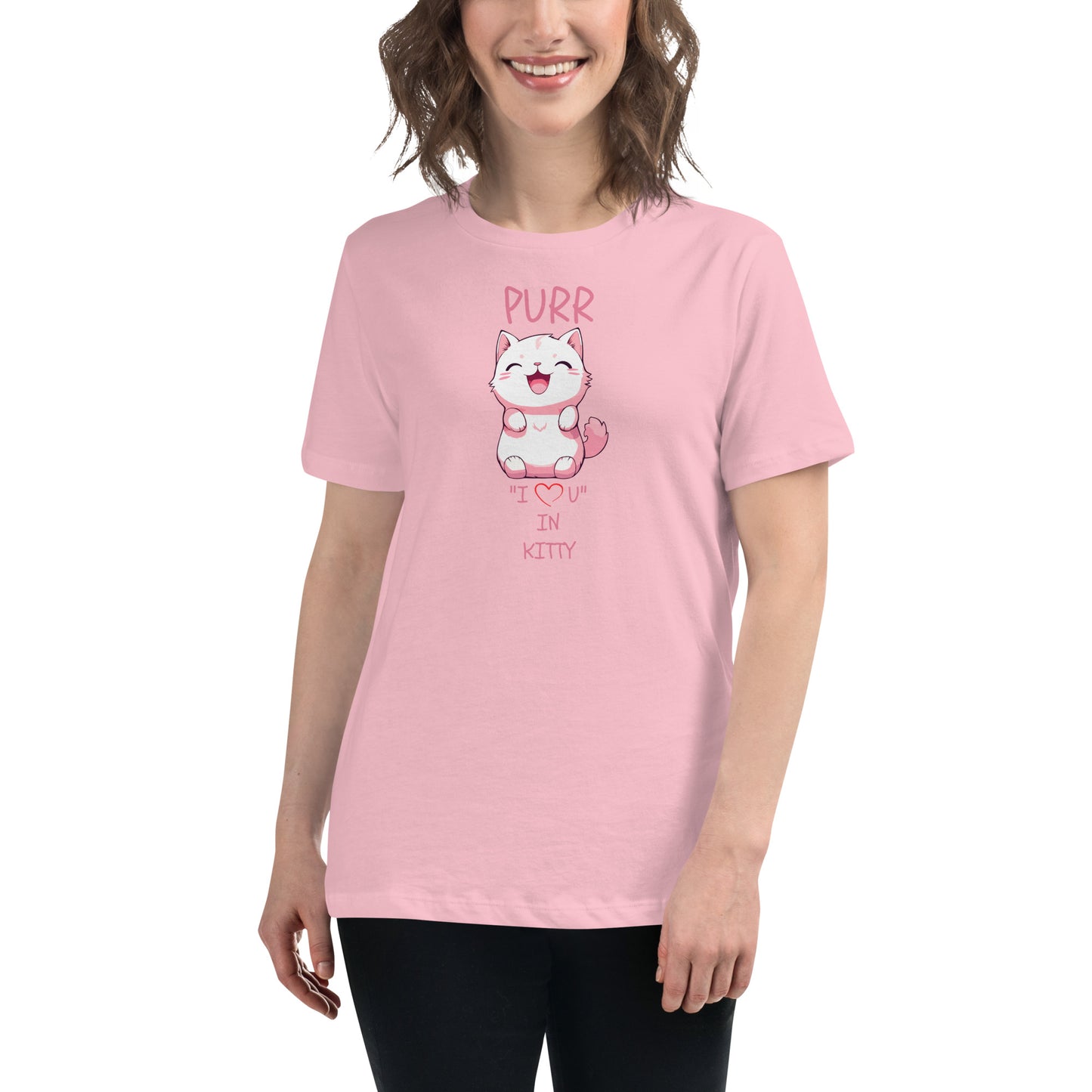 PURR "I LOVE U" IN KITTY Women's Relaxed T-Shirt