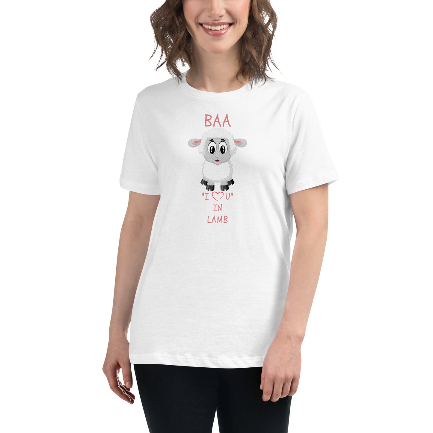 BAA "I LOVE U" IN LAMB Women's Relaxed T-Shirt