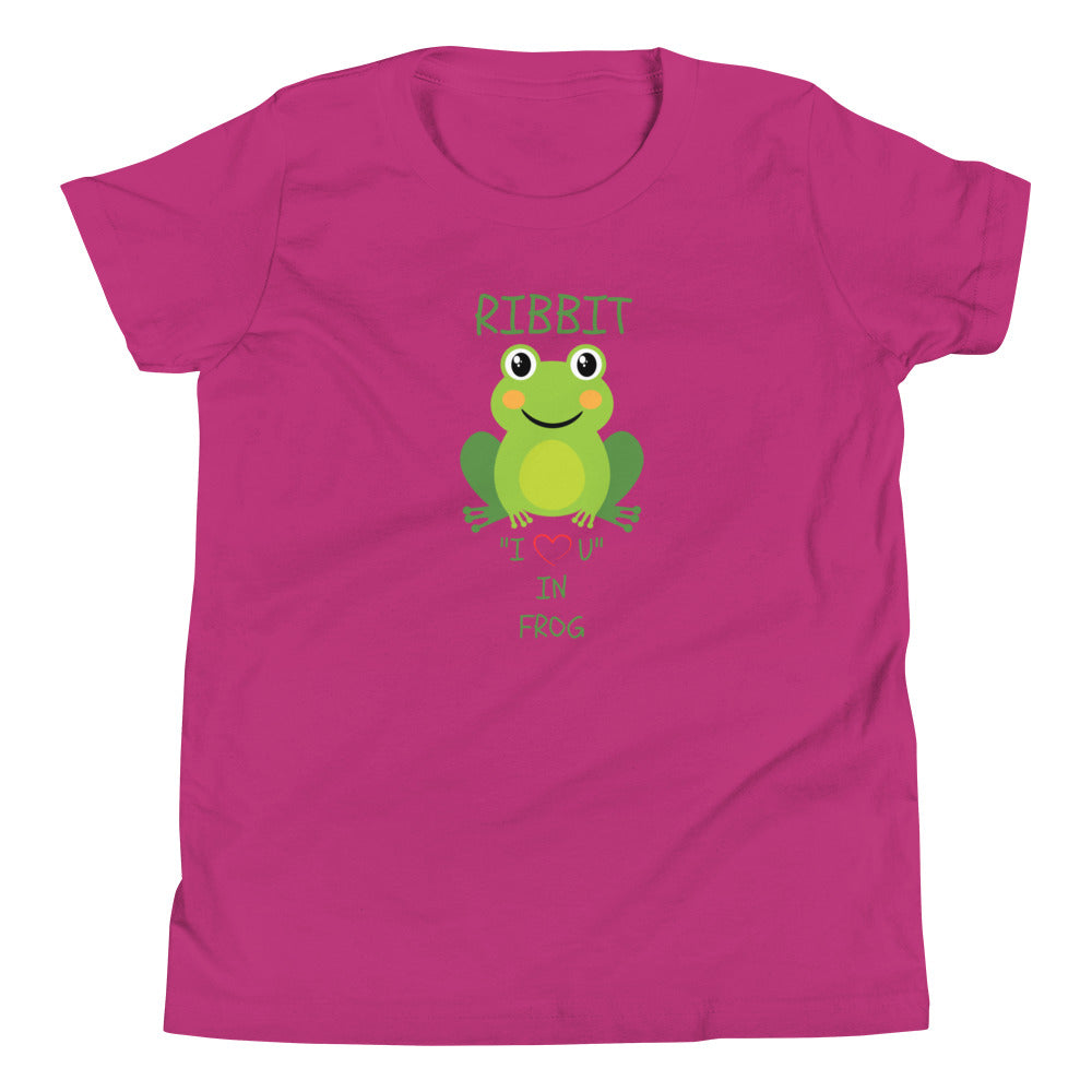 RIBBIT "I LOVE U" IN FROG Youth Short Sleeve T-Shirt