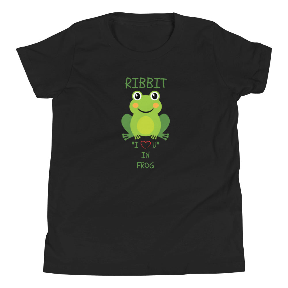 RIBBIT "I LOVE U" IN FROG Youth Short Sleeve T-Shirt
