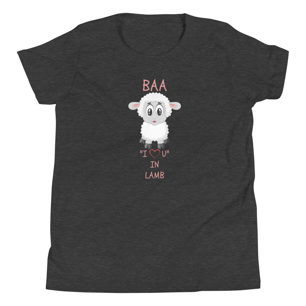 BAA "I LOVE U" IN LAMB Youth Short Sleeve T-Shirt