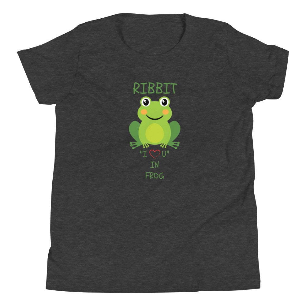 RIBBIT "I LOVE U" IN FROG Youth Short Sleeve T-Shirt