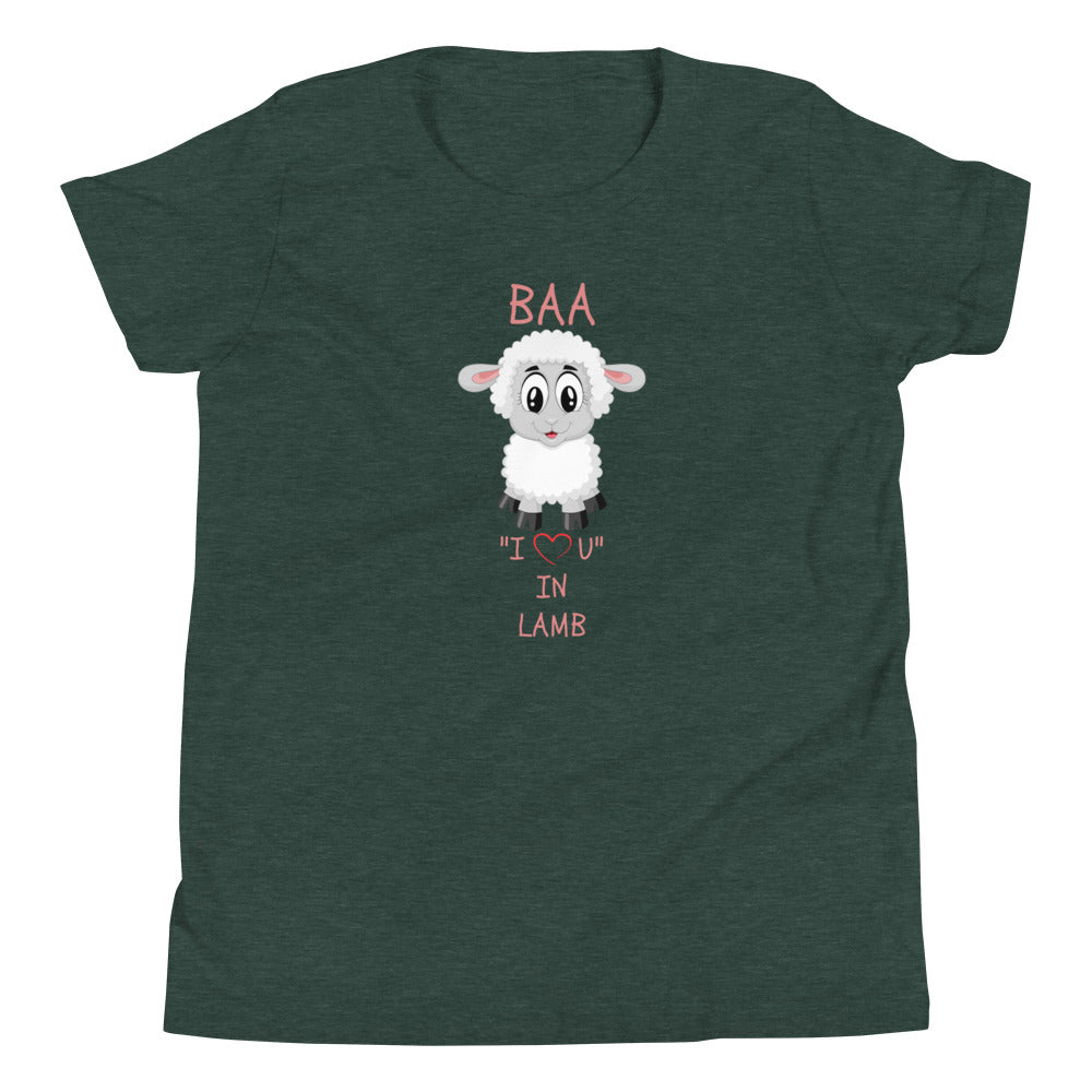 BAA "I LOVE U" IN LAMB Youth Short Sleeve T-Shirt