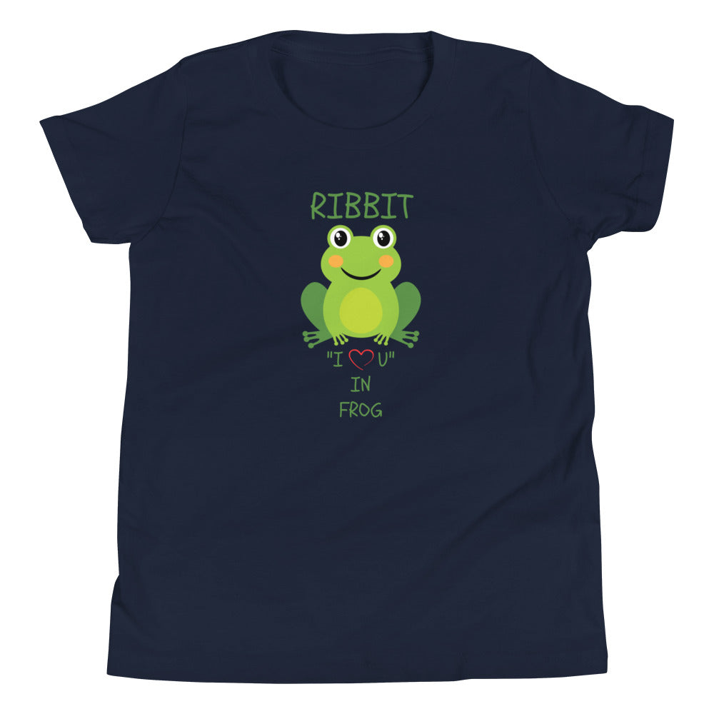 RIBBIT "I LOVE U" IN FROG Youth Short Sleeve T-Shirt