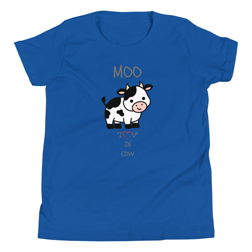 MOO "I LOVE YOU" IN COW Youth Short Sleeve T-Shirt