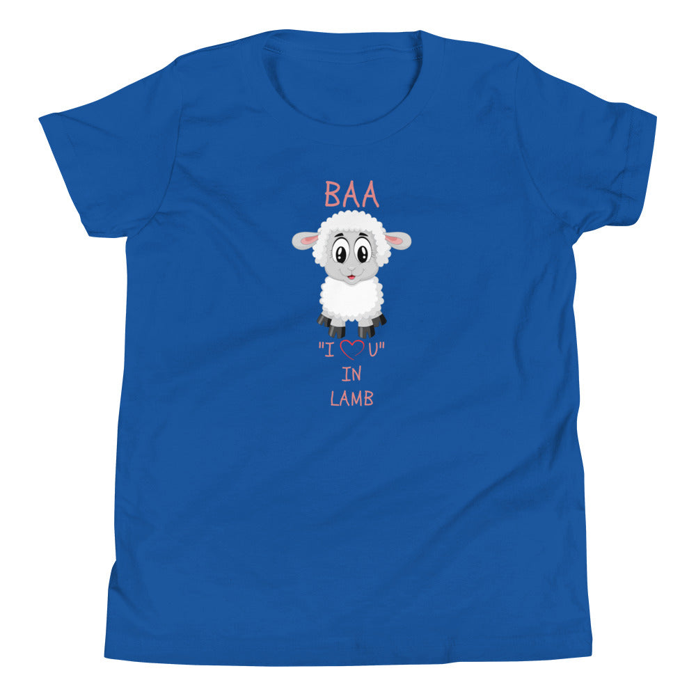BAA "I LOVE U" IN LAMB Youth Short Sleeve T-Shirt