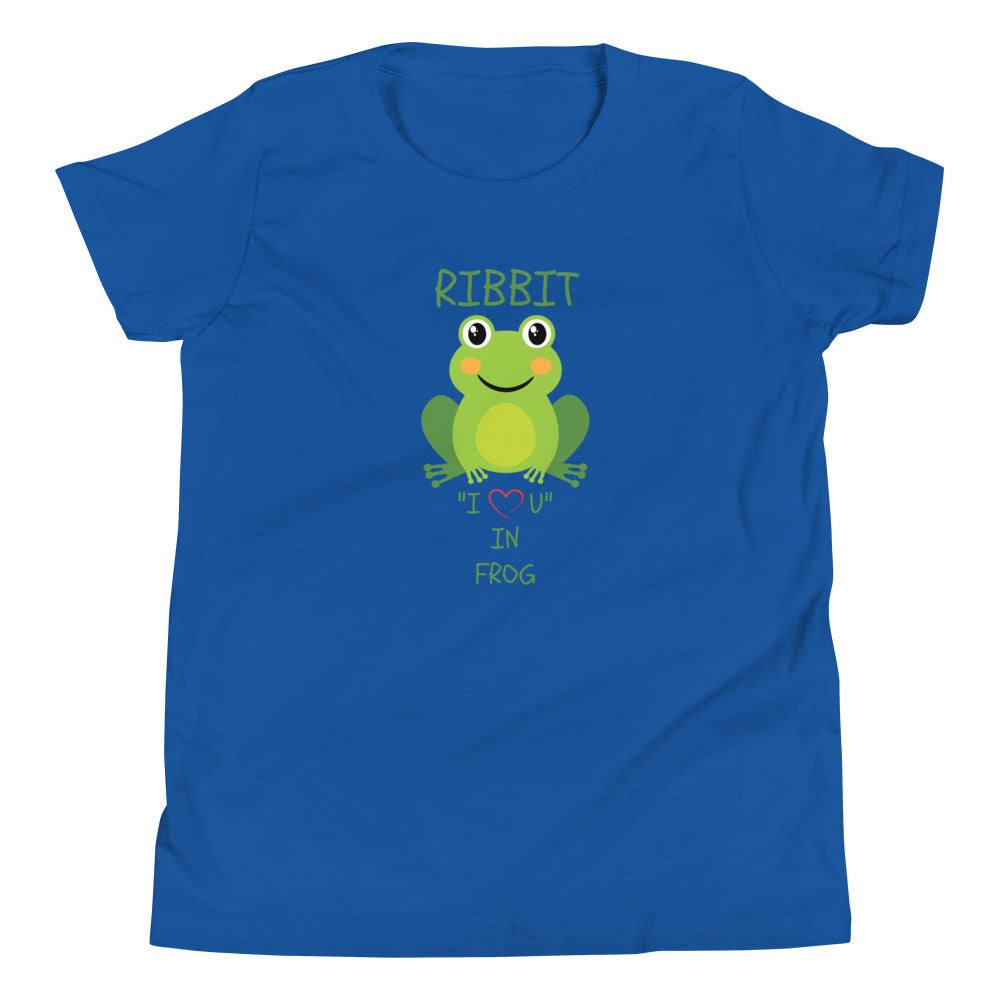 RIBBIT "I LOVE U" IN FROG Youth Short Sleeve T-Shirt
