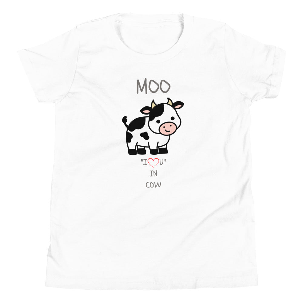 MOO "I LOVE YOU" IN COW Youth Short Sleeve T-Shirt