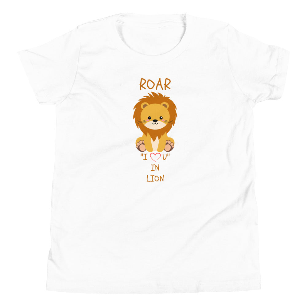 ROAR "I LOVE U" IN LION Youth Short Sleeve T-Shirt
