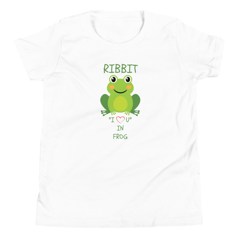RIBBIT "I LOVE U" IN FROG Youth Short Sleeve T-Shirt