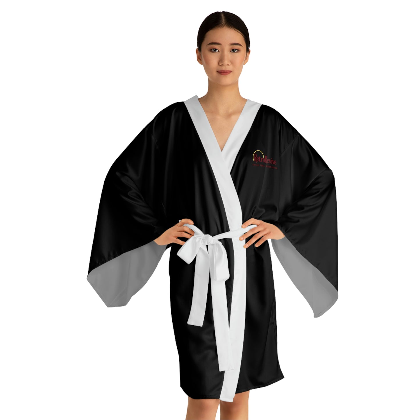 better to be a warrior in a garden than a gardener in a war Long Sleeve Kimono Robe (AOP)