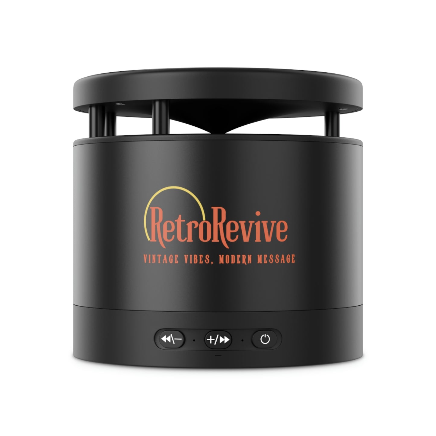 RetroRevive Vintage Vibes, Modern Message Metal Bluetooth Speaker and Wireless Charging Pad