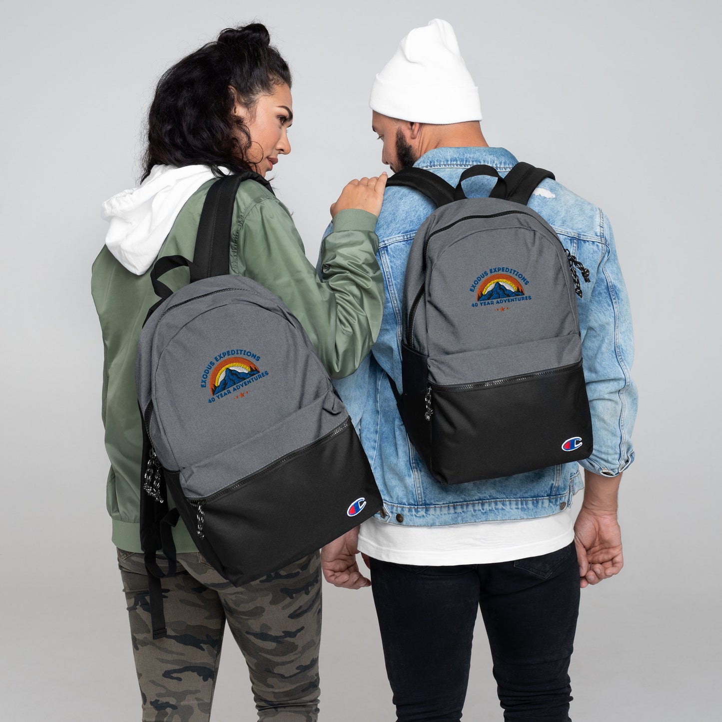 EXODUS ADVENTURES 40 YEAR EXPEDITIONS Embroidered Champion Backpack