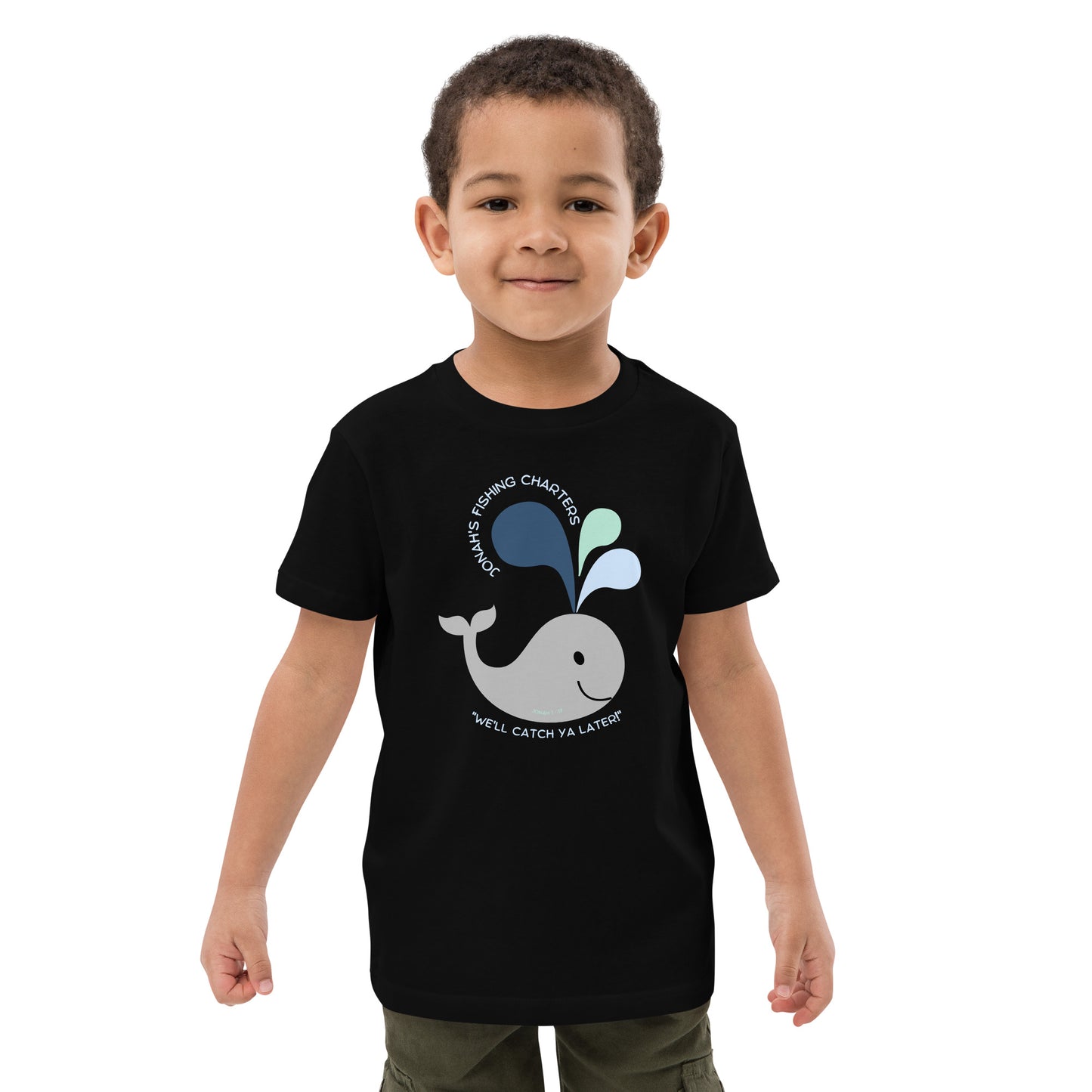 Jonah's Fishing Charters "We'll Catch Ya Later" Organic cotton kids t-shirt
