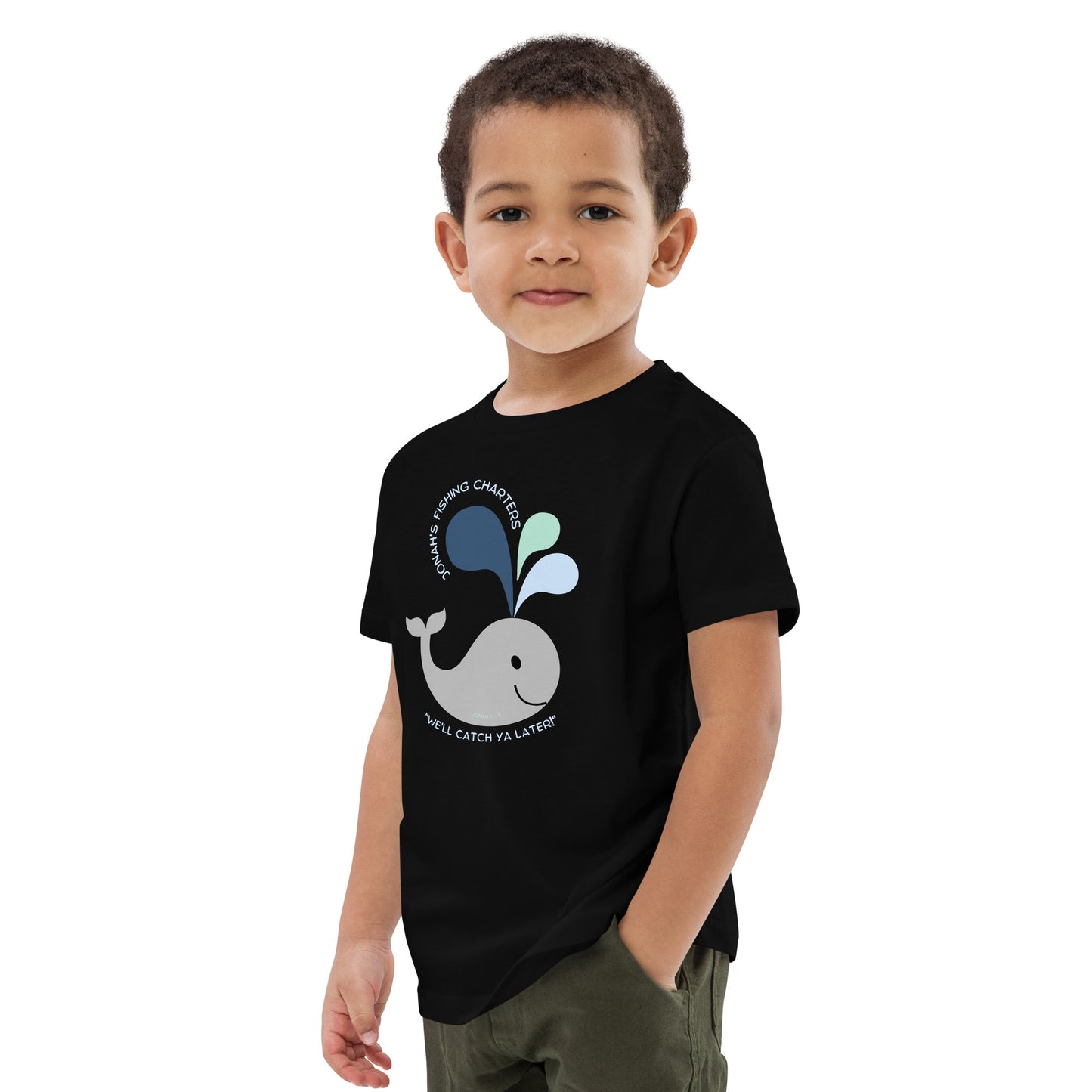 Jonah's Fishing Charters "We'll Catch Ya Later" Organic cotton kids t-shirt