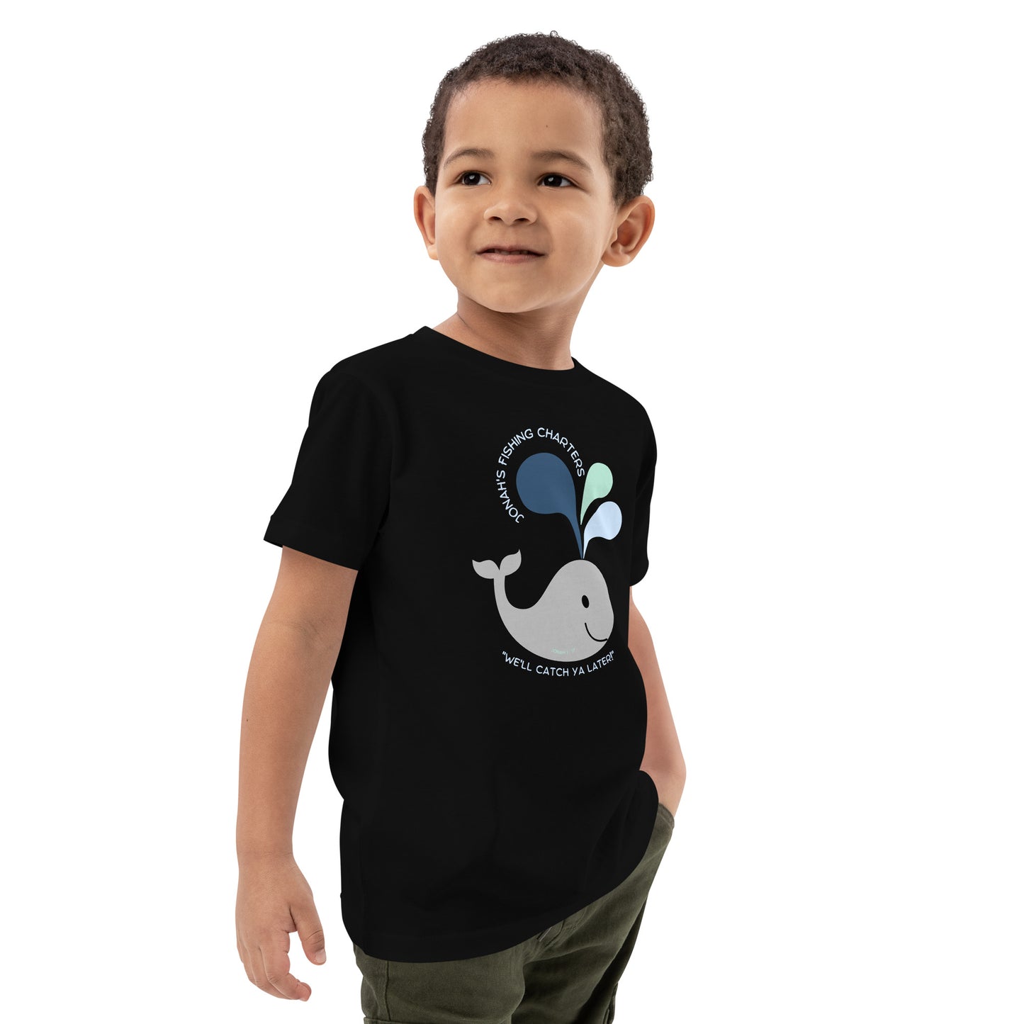 Jonah's Fishing Charters "We'll Catch Ya Later" Organic cotton kids t-shirt