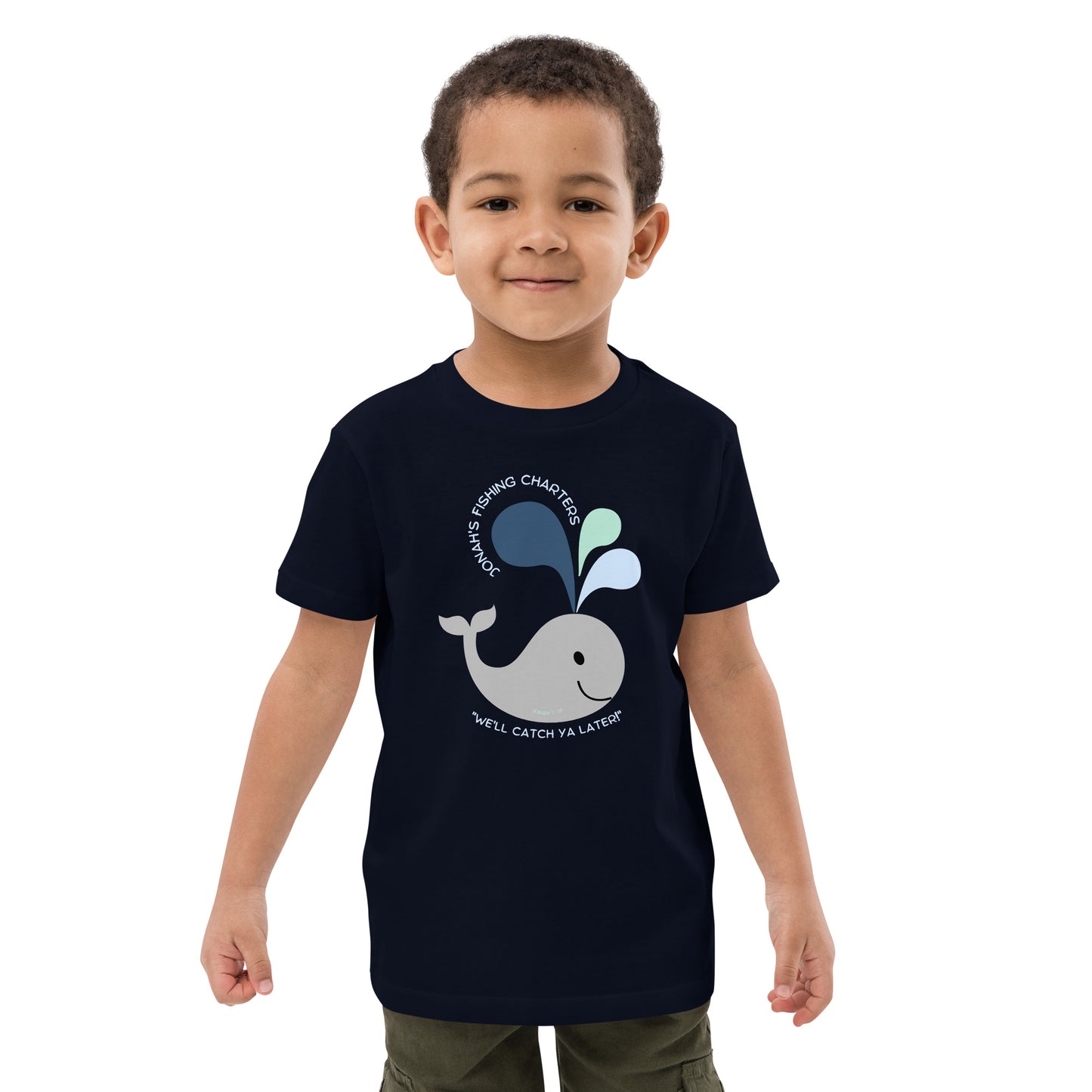 Jonah's Fishing Charters "We'll Catch Ya Later" Organic cotton kids t-shirt