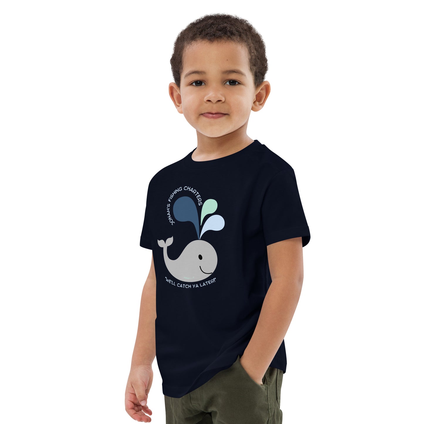 Jonah's Fishing Charters "We'll Catch Ya Later" Organic cotton kids t-shirt