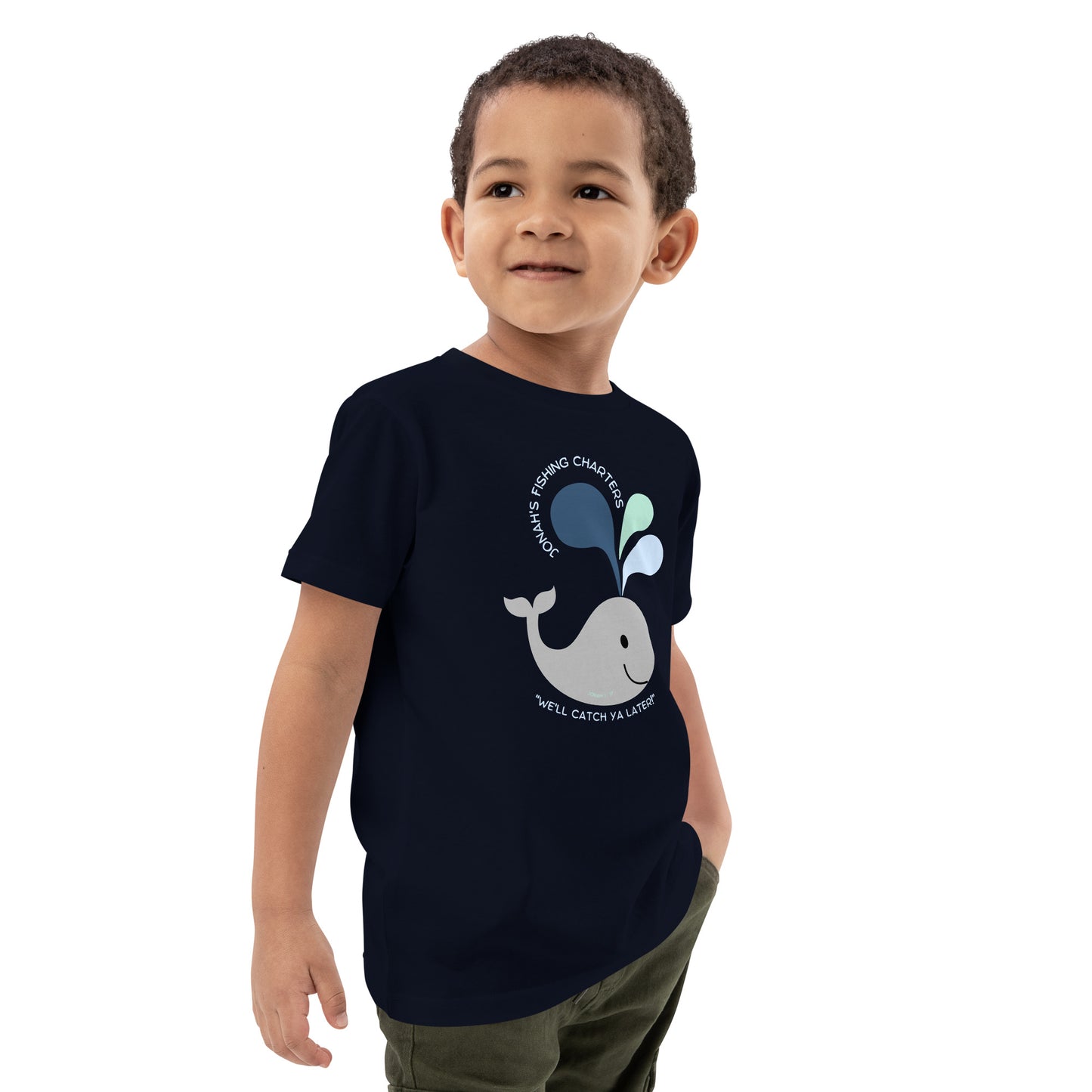 Jonah's Fishing Charters "We'll Catch Ya Later" Organic cotton kids t-shirt