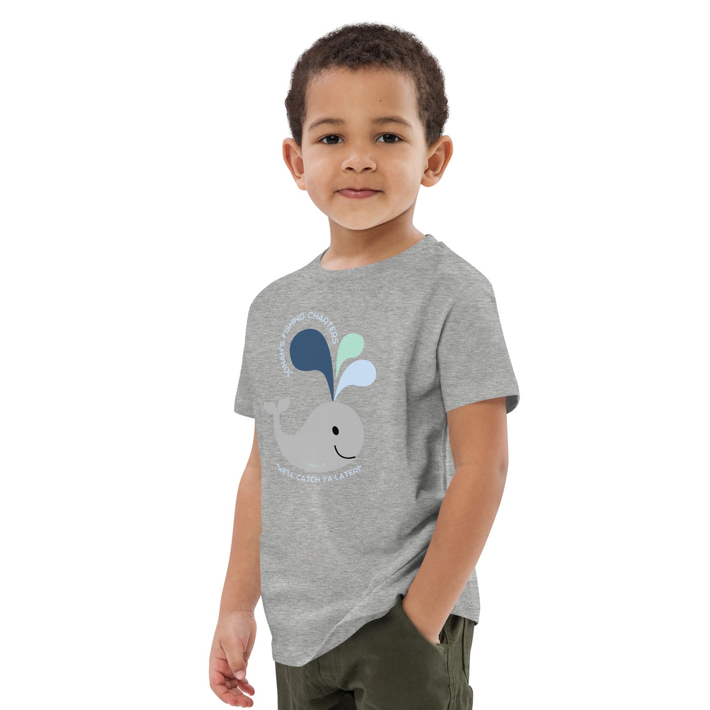 Jonah's Fishing Charters "We'll Catch Ya Later" Organic cotton kids t-shirt