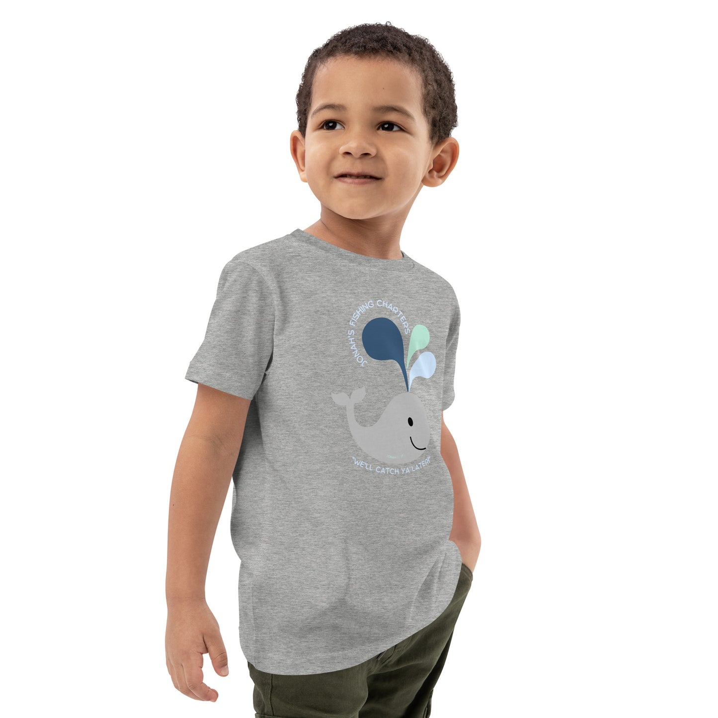 Jonah's Fishing Charters "We'll Catch Ya Later" Organic cotton kids t-shirt