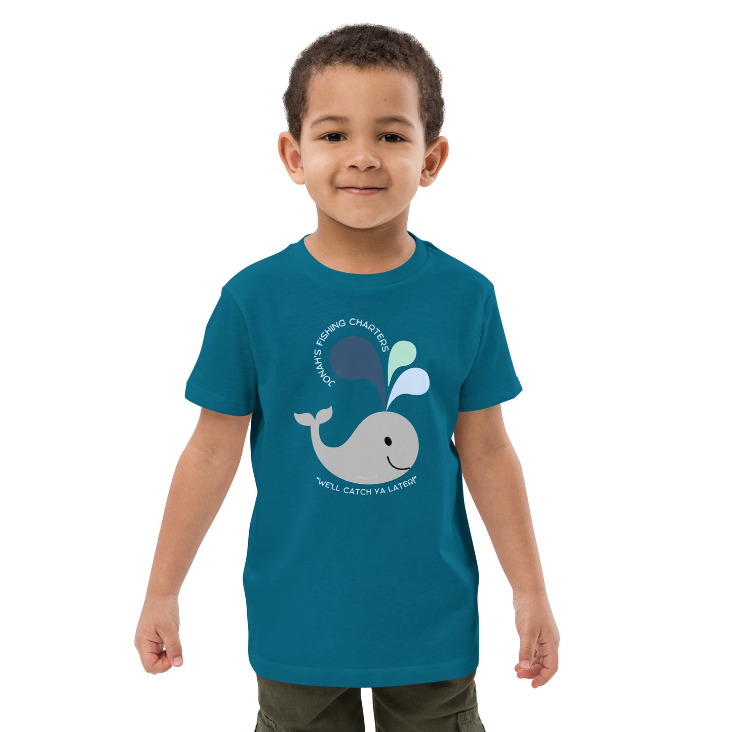 Jonah's Fishing Charters "We'll Catch Ya Later" Organic cotton kids t-shirt