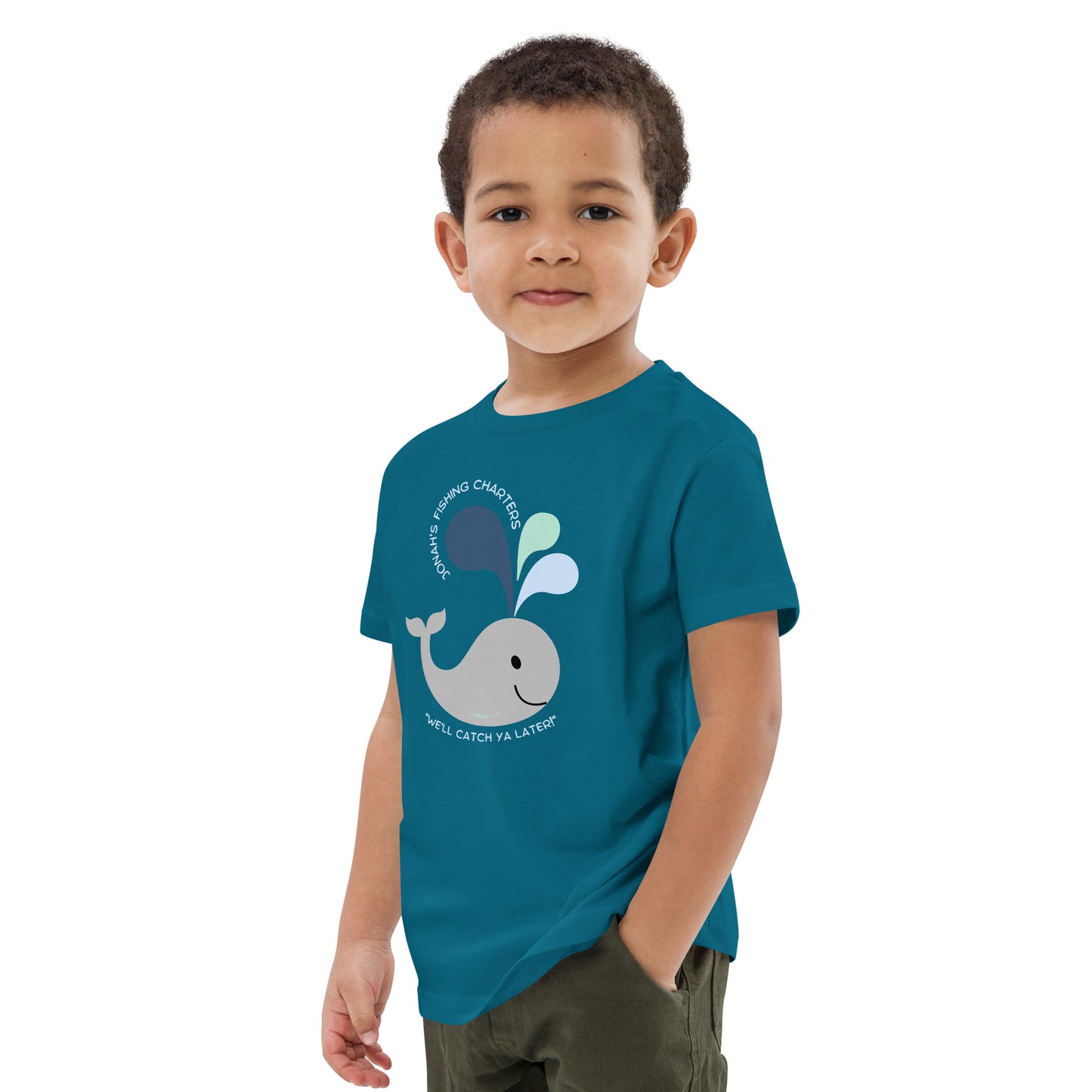 Jonah's Fishing Charters "We'll Catch Ya Later" Organic cotton kids t-shirt