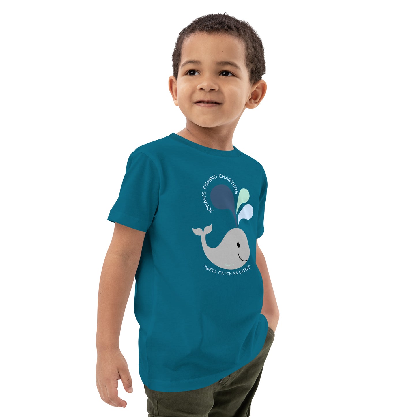 Jonah's Fishing Charters "We'll Catch Ya Later" Organic cotton kids t-shirt