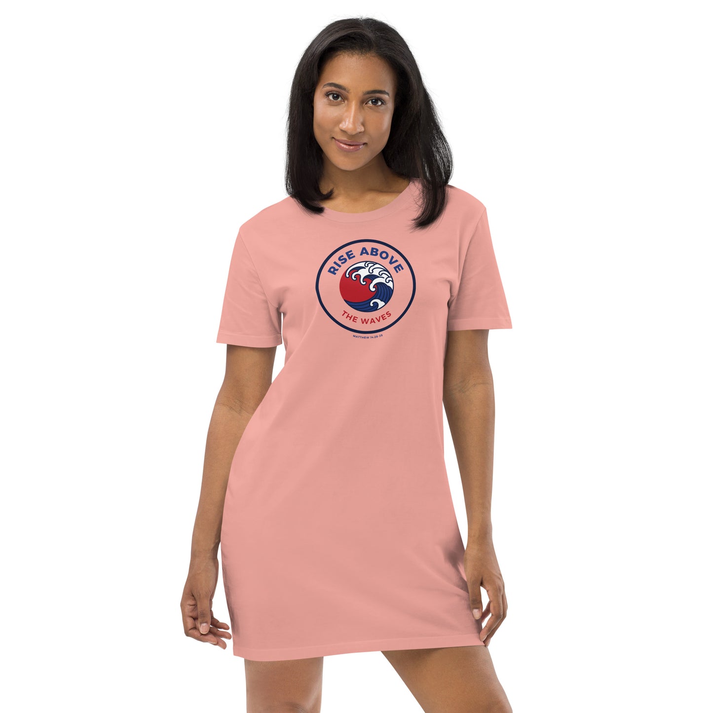 RISE ABOVE THE WAVES MATTHEW 14:28-29 Organic Cotton T-Shirt Dress