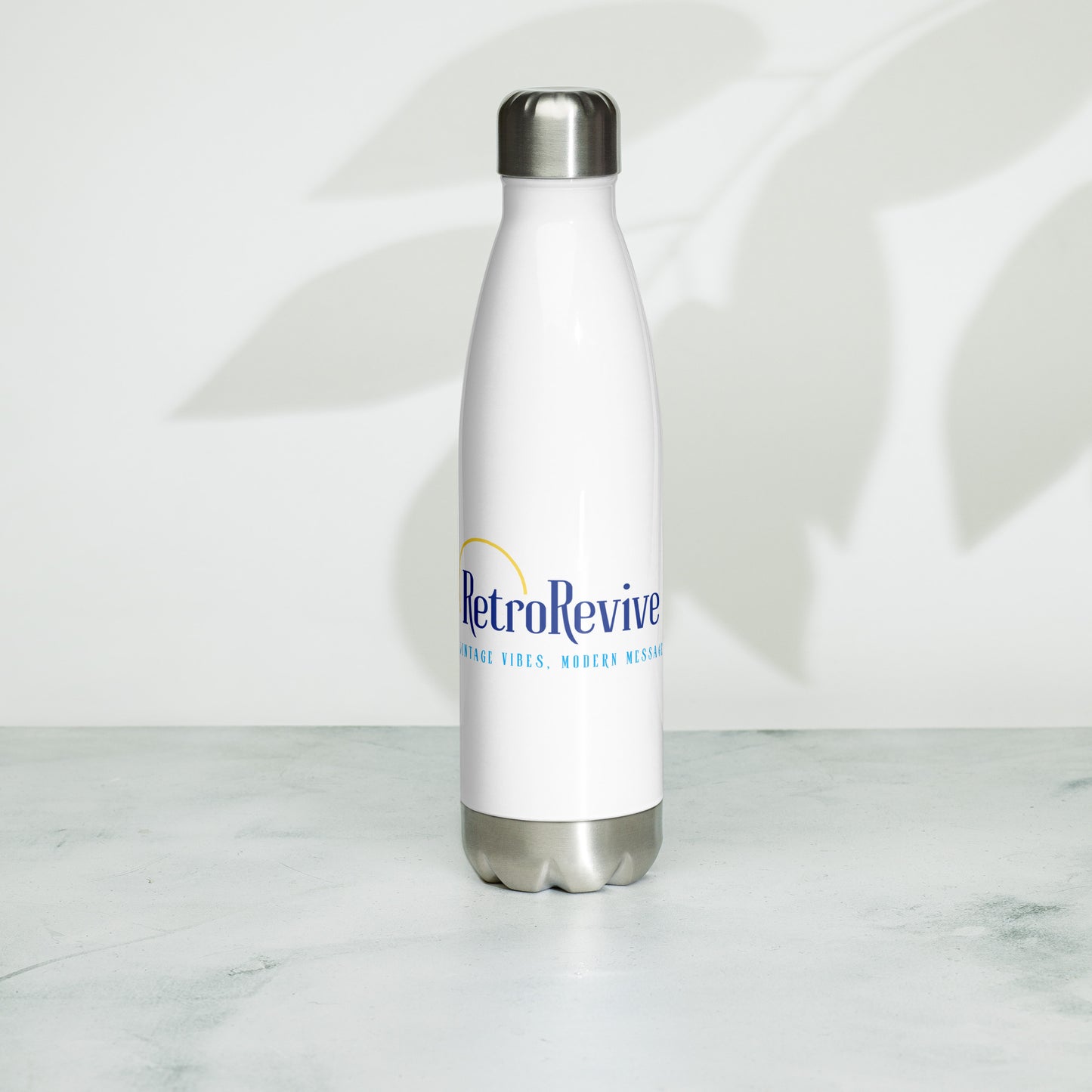 RetroRevive "Vintage Vibes, Modern Message" Stainless Steel Water Bottle