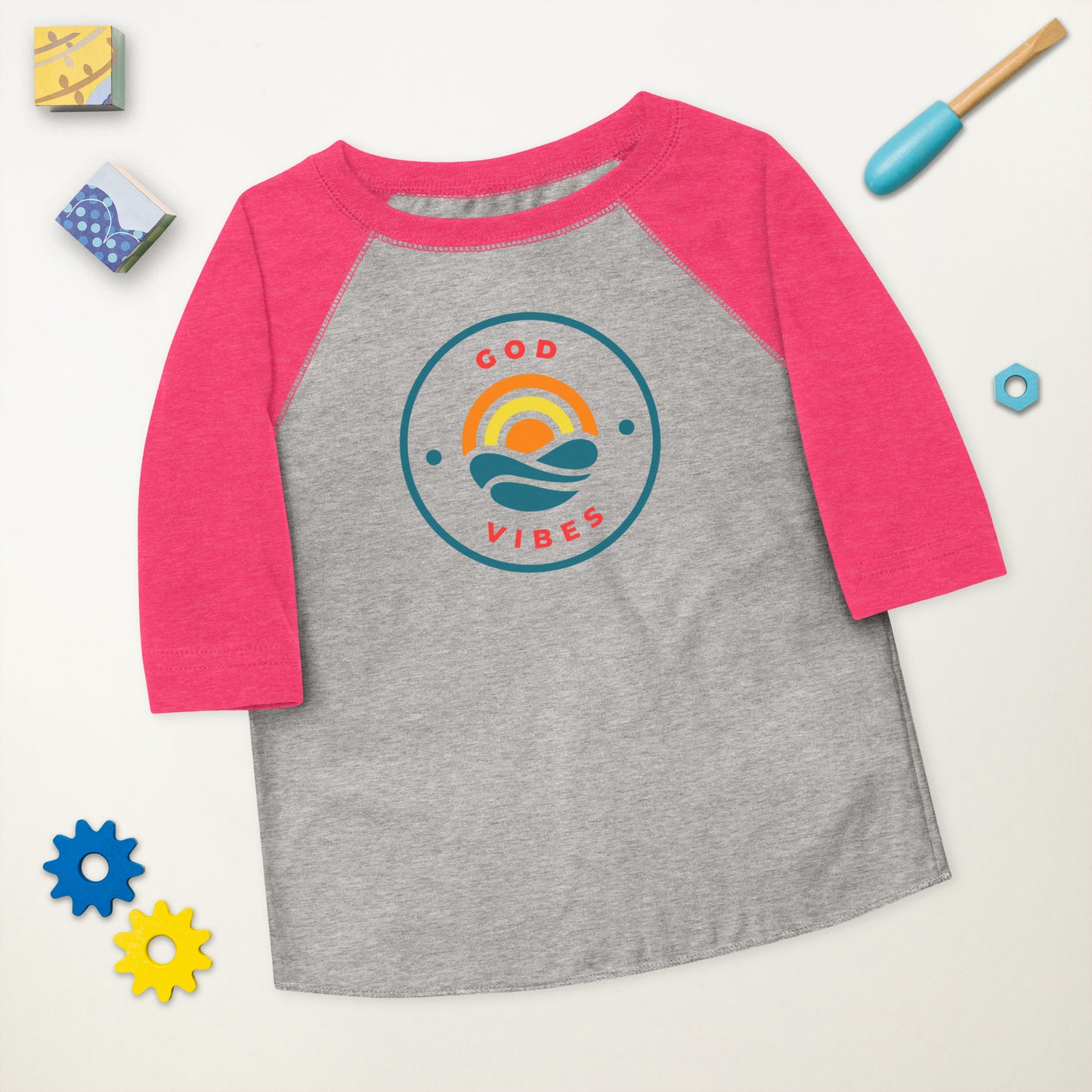 GOD VIBES Toddler baseball shirt