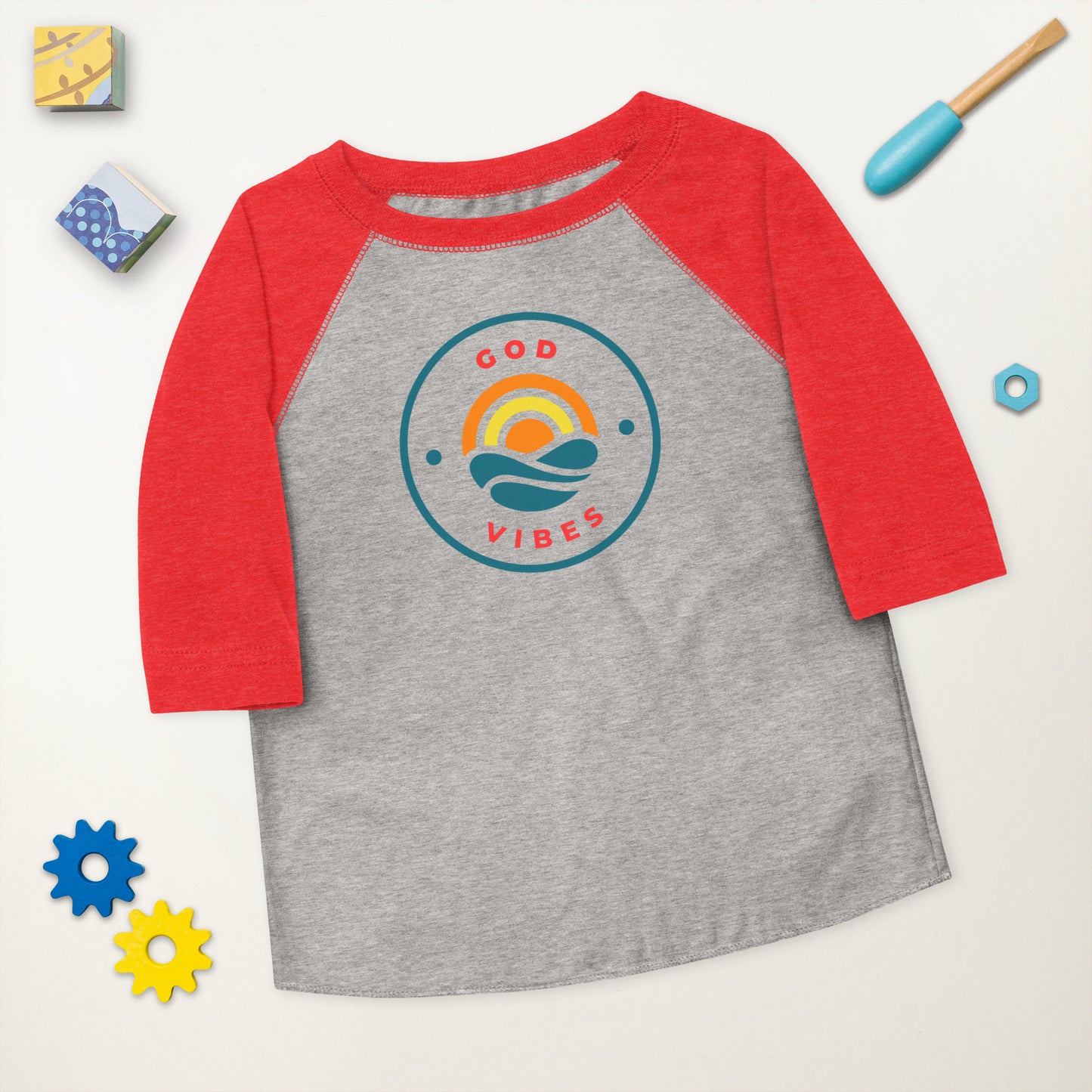 GOD VIBES Toddler baseball shirt