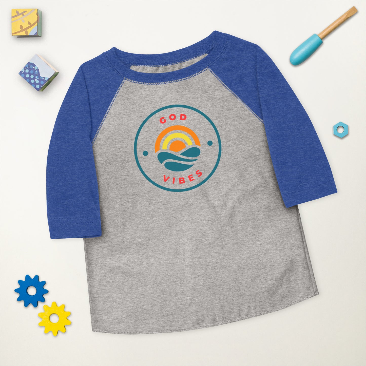 GOD VIBES Toddler baseball shirt