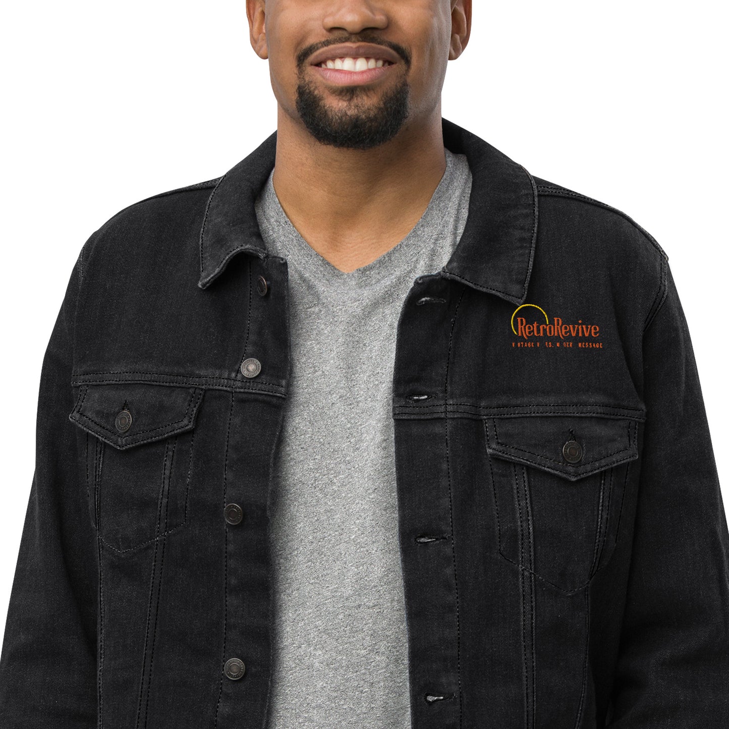 RetroRevive "Vintage Vibes, Modern Message" Unisex denim jacket