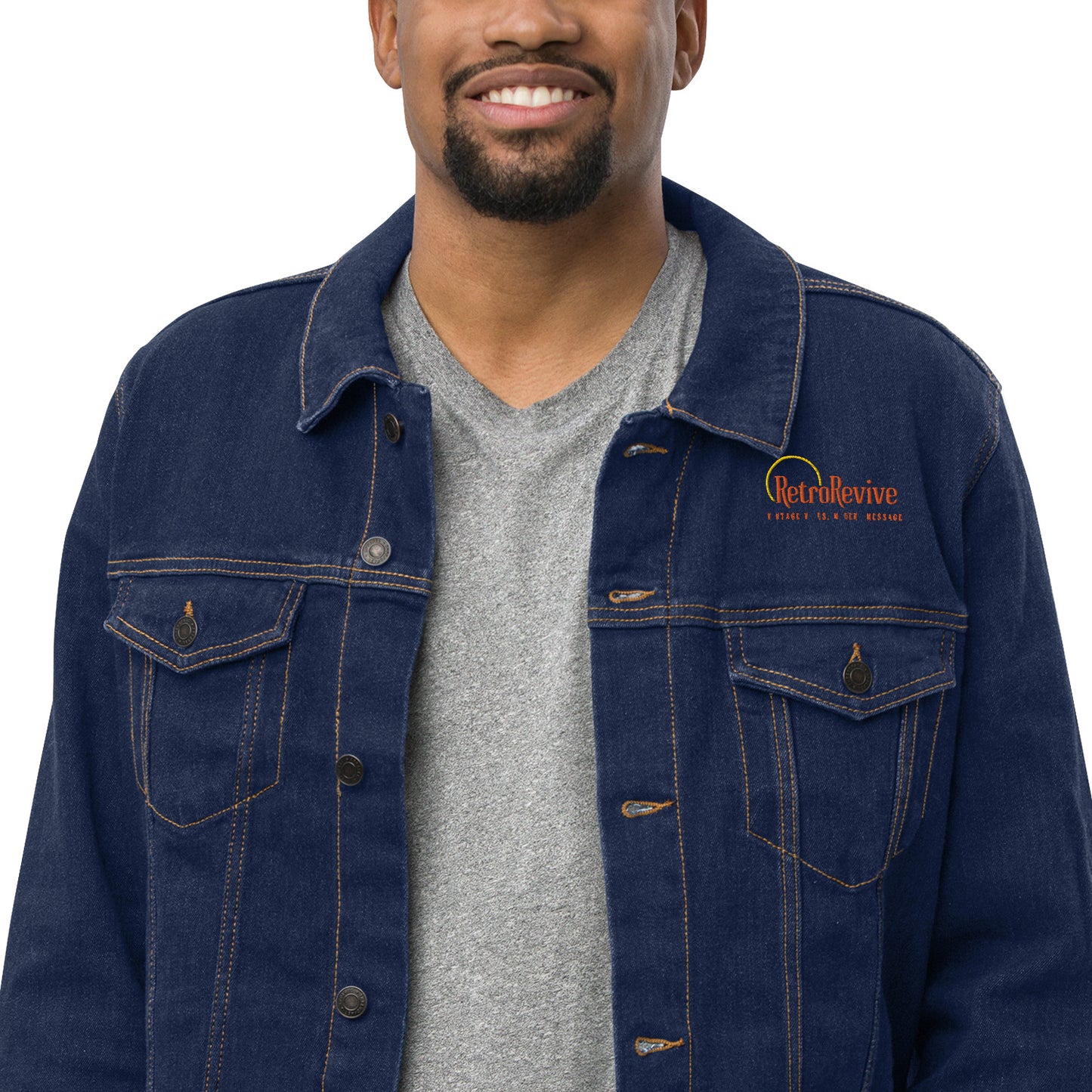 RetroRevive "Vintage Vibes, Modern Message" Unisex denim jacket