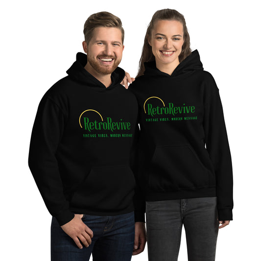 RetroRevive "Vintage Vibes, Modern Message" in Greens Unisex Hoodie