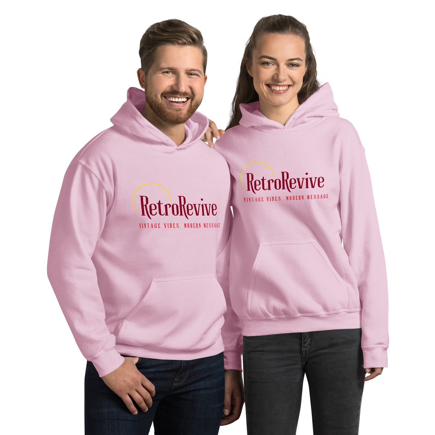 RetroRevive "Vintage Vibes, Modern Message" in Reds Unisex Hoodie