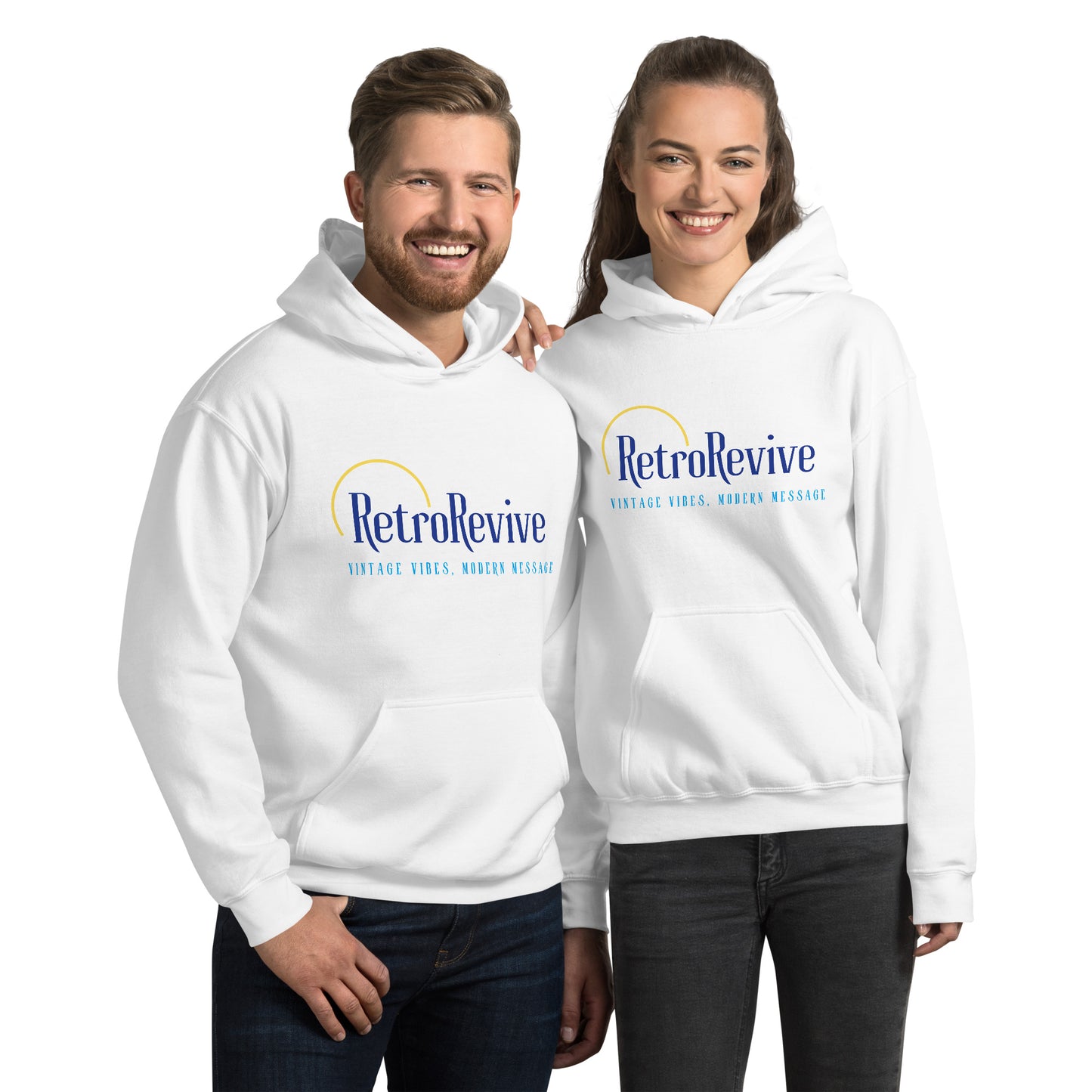 RetroRevive "Vintage Vibes, Modern Message" in Blues Unisex Hoodie