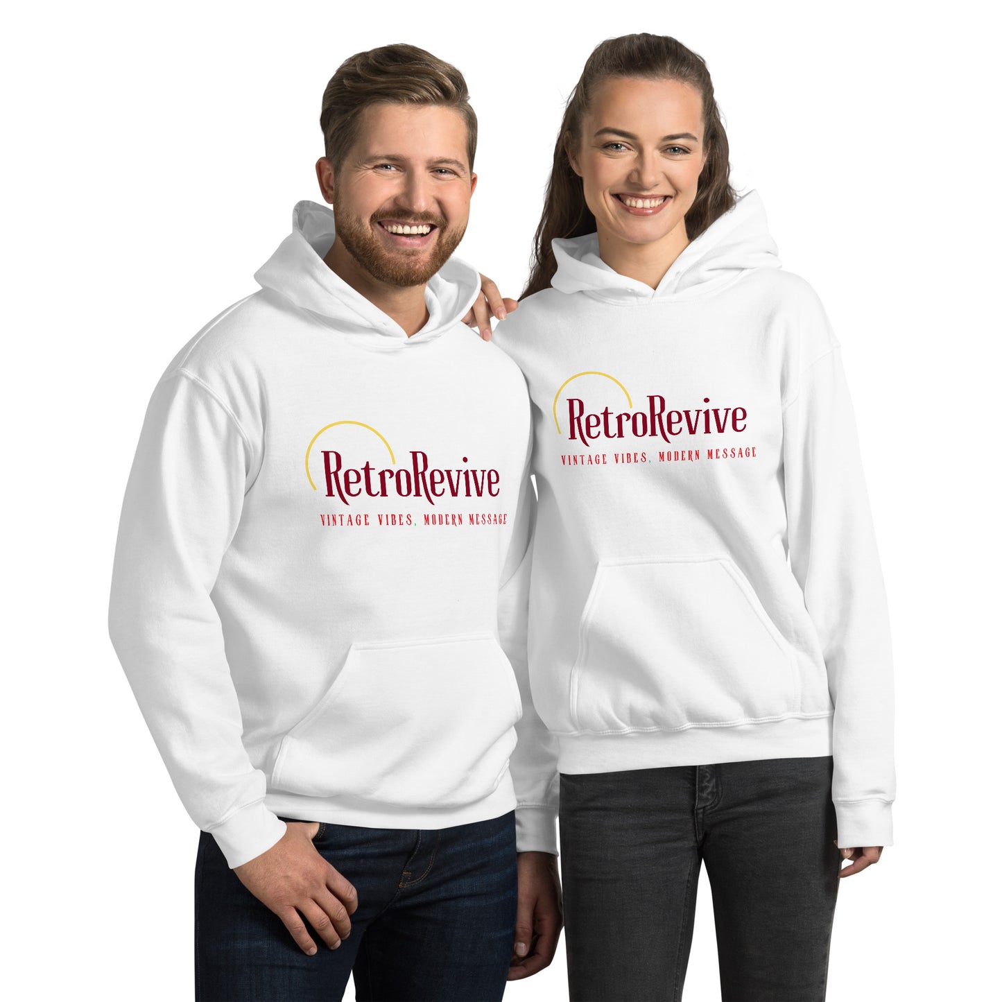 RetroRevive "Vintage Vibes, Modern Message" in Reds Unisex Hoodie