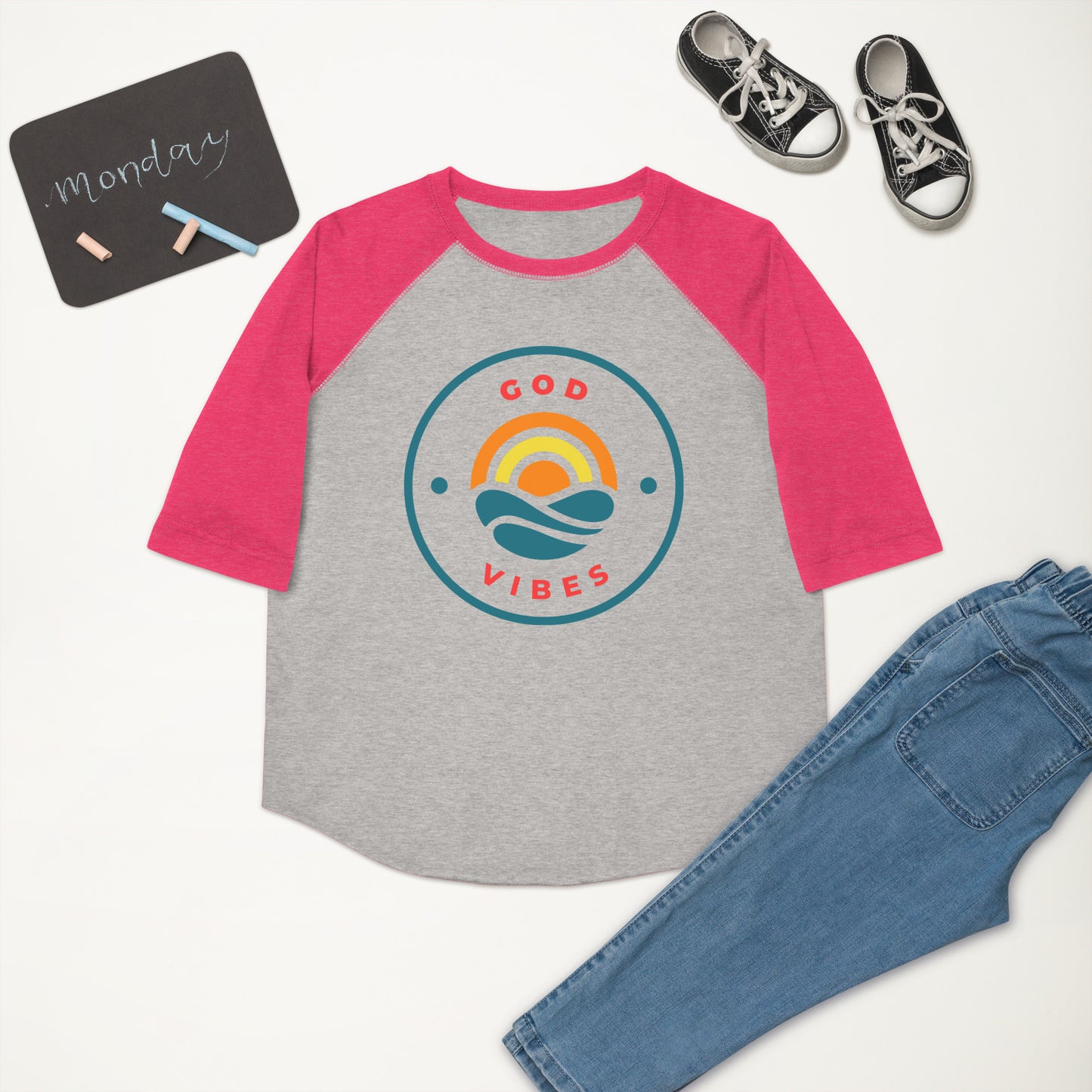 GOD VIBES Youth baseball shirt