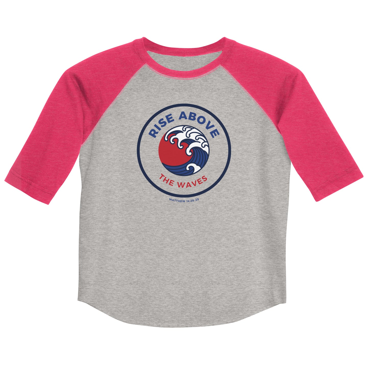 RISE ABOVE THE WAVES MATTHEW 14:28-29 Youth Baseball Shirt