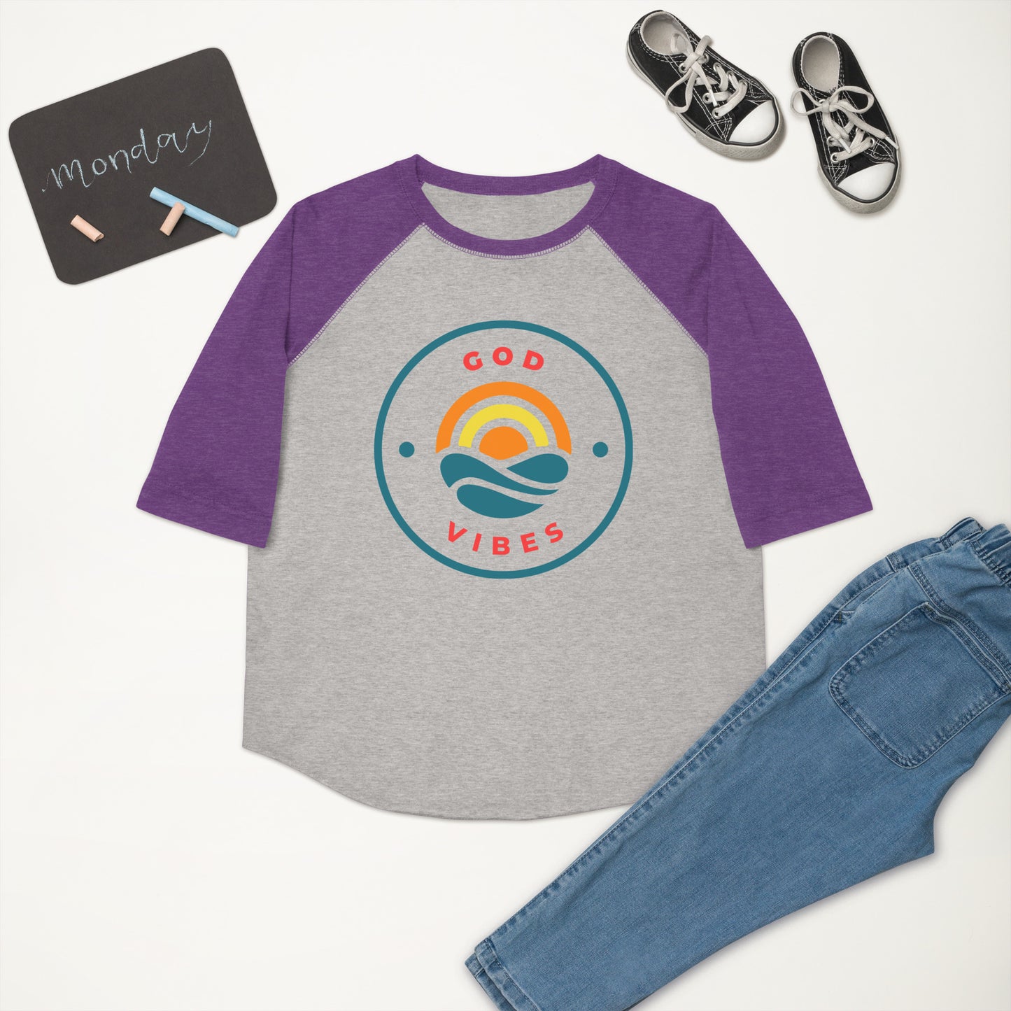 GOD VIBES Youth baseball shirt