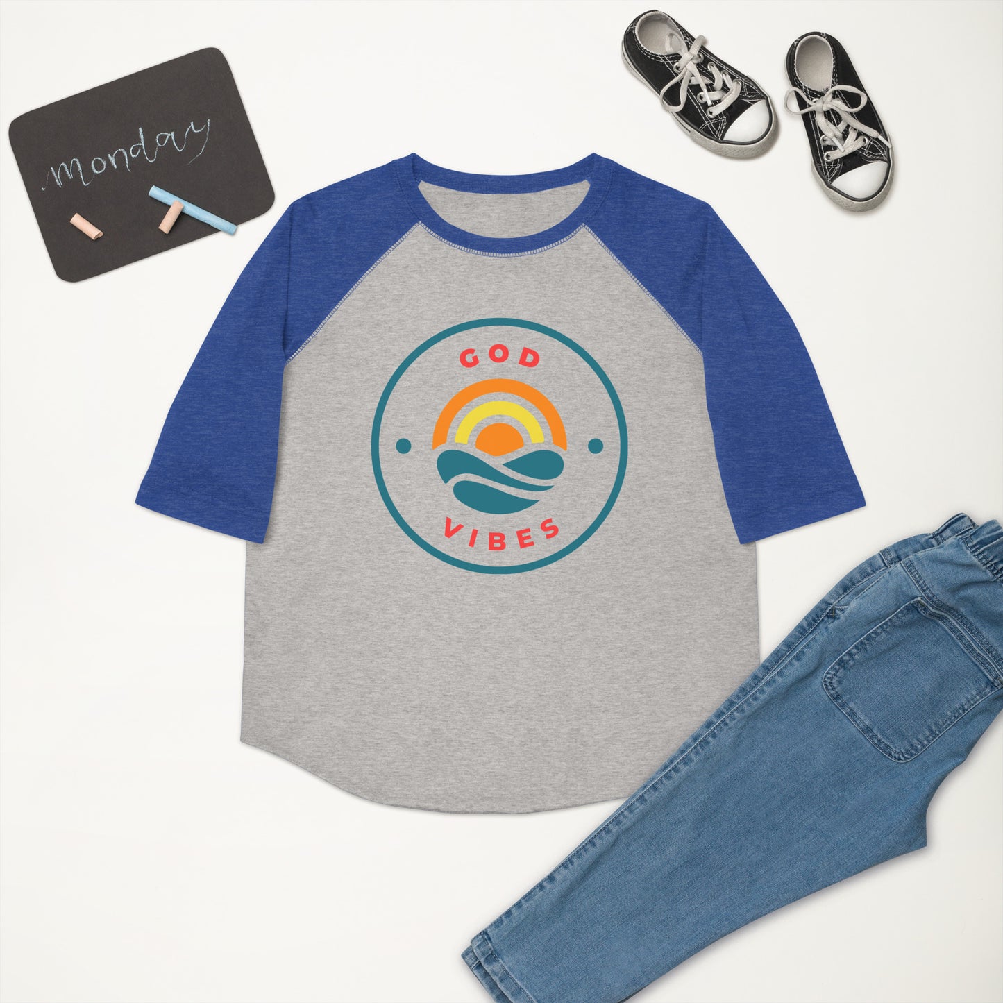 GOD VIBES Youth baseball shirt