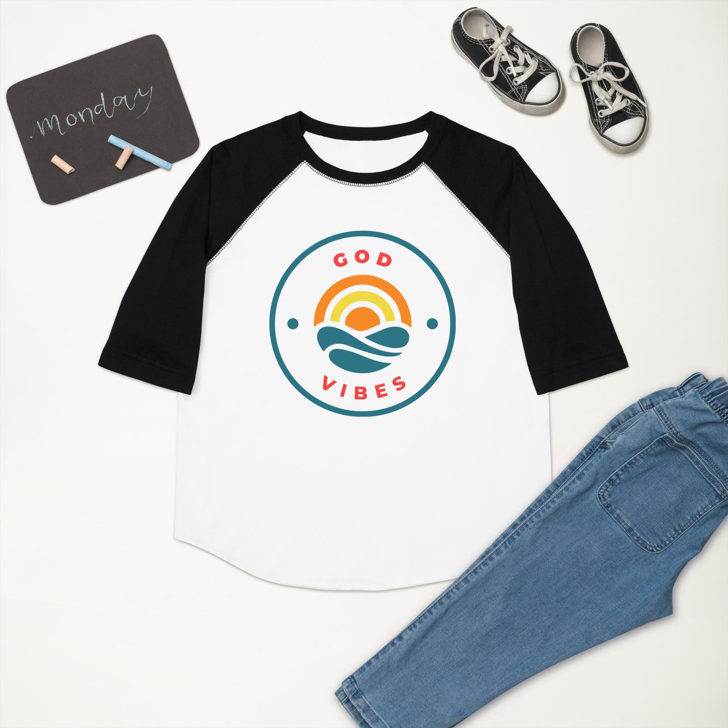 GOD VIBES Youth baseball shirt