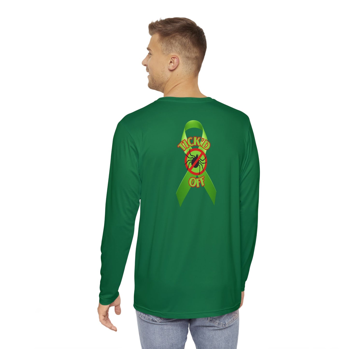 Lyme Awareness TICK'D OFF Men's Poly Long Sleeve Shirt (AOP)