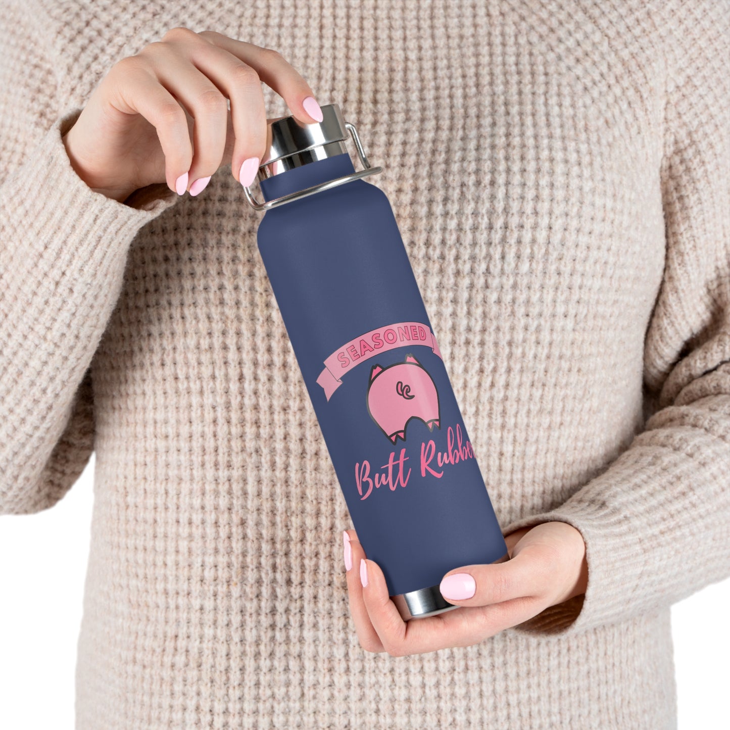 Seasoned Butt Ruber Copper Vacuum Insulated Bottle, 22oz