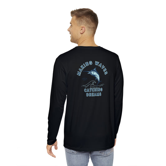 Making Waves Catching Dreams Men's Long Sleeve Poly Fishing Shirt