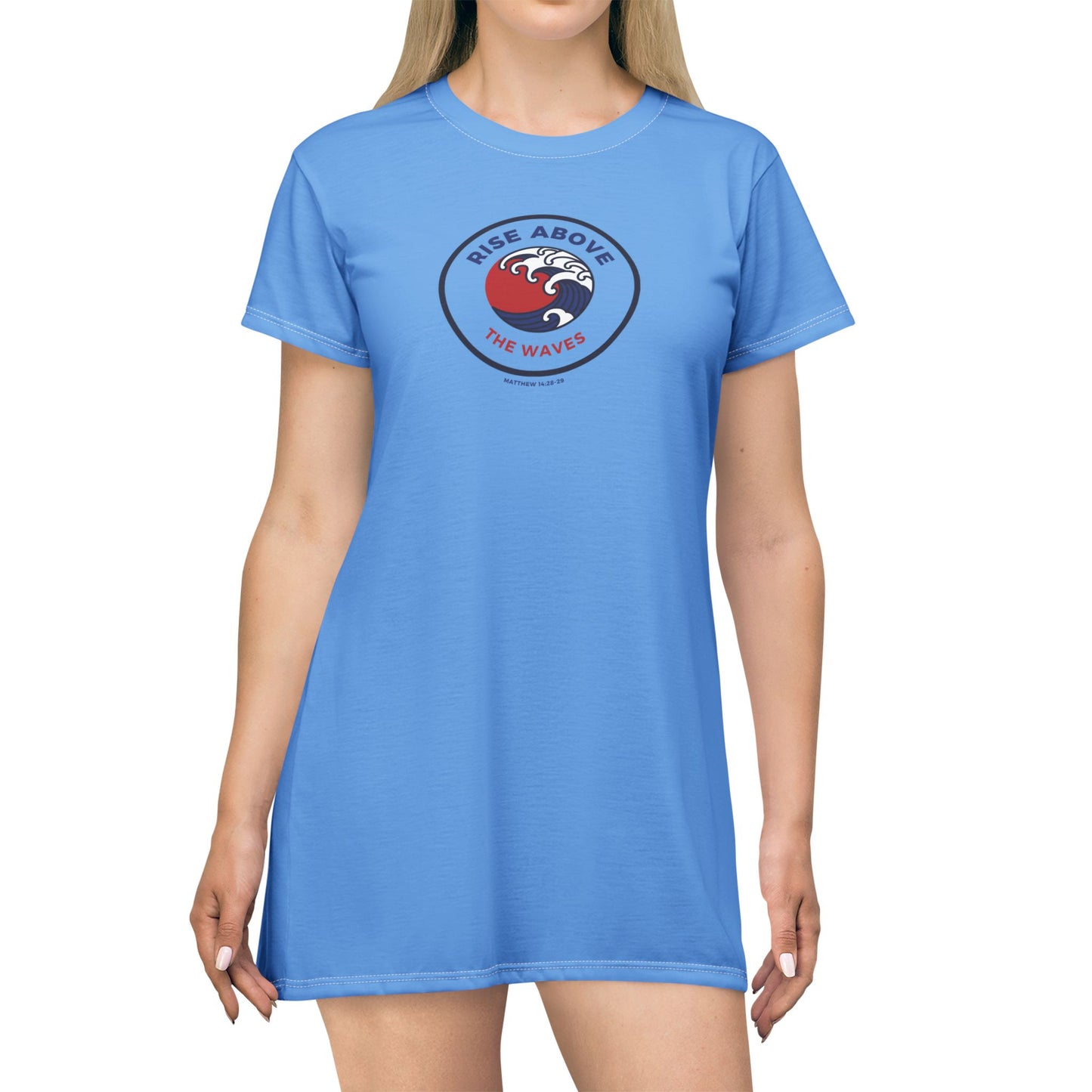 Rise Above Wave Graphic T‑Shirt Dress